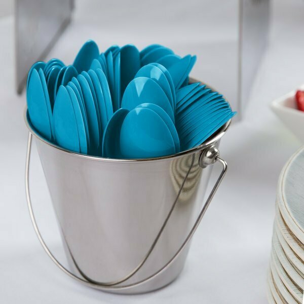 Creative Converting 6 1/8in Turquoise Blue Heavy Weight Plastic Spoon, 288PK 286SPOONTQ